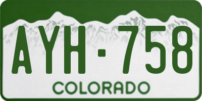 CO license plate AYH758