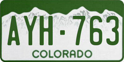 CO license plate AYH763