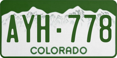 CO license plate AYH778