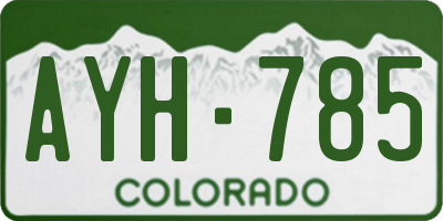 CO license plate AYH785