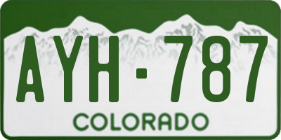 CO license plate AYH787