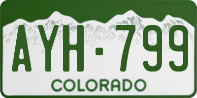 CO license plate AYH799