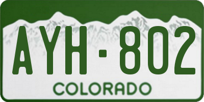 CO license plate AYH802