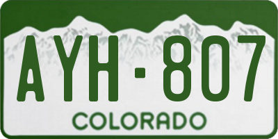 CO license plate AYH807