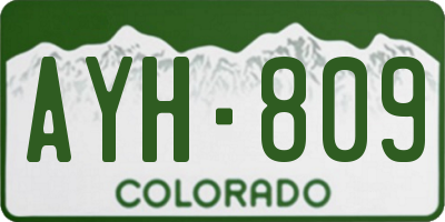 CO license plate AYH809