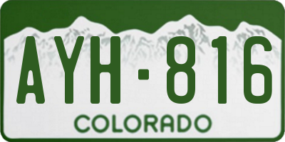 CO license plate AYH816