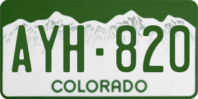 CO license plate AYH820