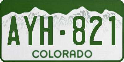 CO license plate AYH821