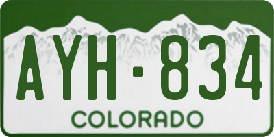 CO license plate AYH834