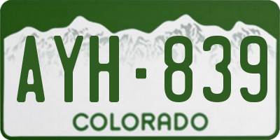 CO license plate AYH839