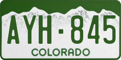 CO license plate AYH845