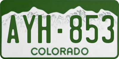 CO license plate AYH853
