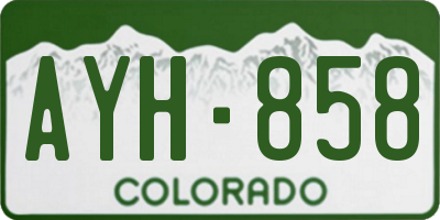 CO license plate AYH858