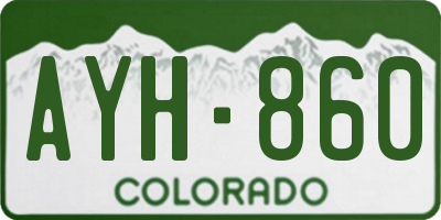 CO license plate AYH860