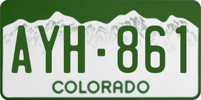 CO license plate AYH861
