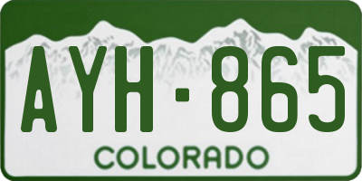 CO license plate AYH865