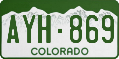 CO license plate AYH869