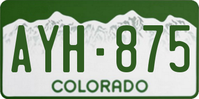 CO license plate AYH875