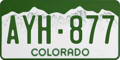 CO license plate AYH877