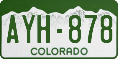 CO license plate AYH878