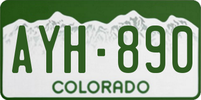 CO license plate AYH890