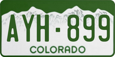 CO license plate AYH899