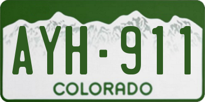 CO license plate AYH911