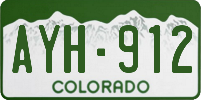 CO license plate AYH912