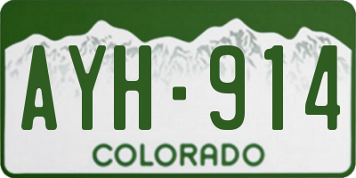 CO license plate AYH914