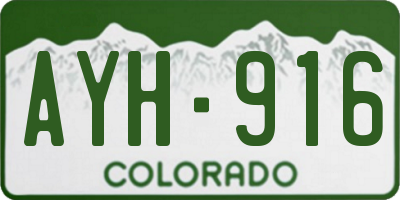 CO license plate AYH916