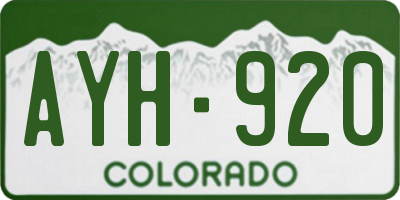 CO license plate AYH920