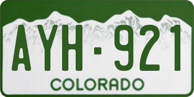 CO license plate AYH921