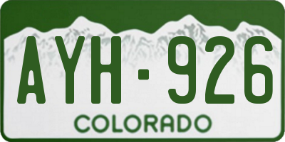 CO license plate AYH926