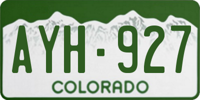 CO license plate AYH927