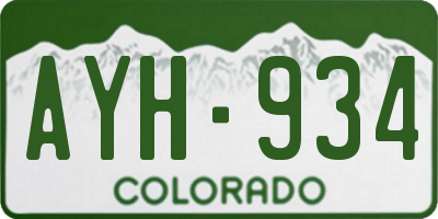 CO license plate AYH934