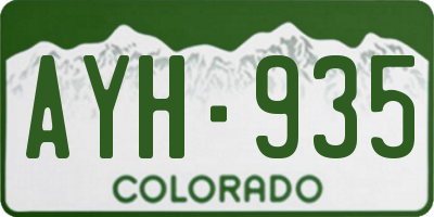 CO license plate AYH935