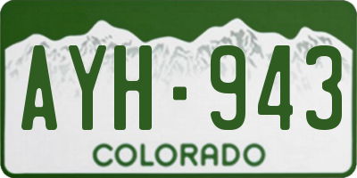 CO license plate AYH943