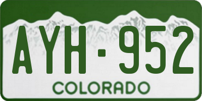 CO license plate AYH952