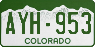 CO license plate AYH953