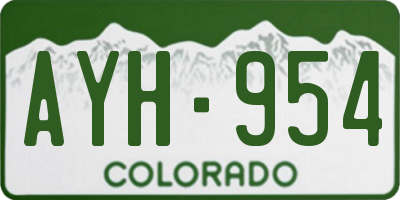 CO license plate AYH954