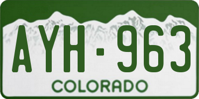 CO license plate AYH963
