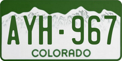 CO license plate AYH967