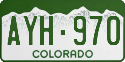 CO license plate AYH970