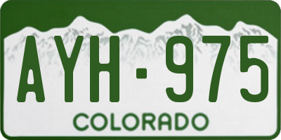CO license plate AYH975