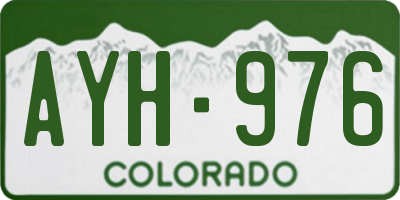 CO license plate AYH976