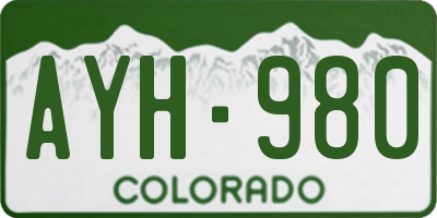 CO license plate AYH980