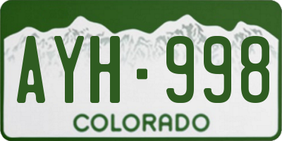CO license plate AYH998