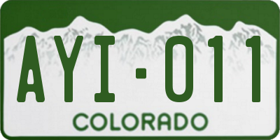 CO license plate AYI011