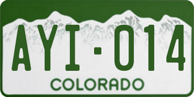 CO license plate AYI014