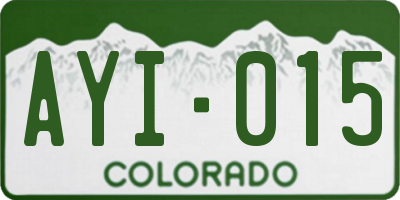 CO license plate AYI015